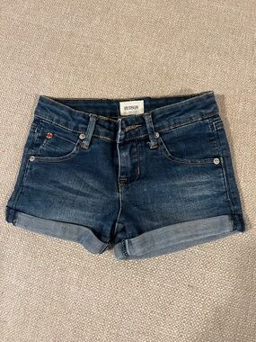 Hudson Jeans Dark Blue Rolled Cuff Denim Shorts